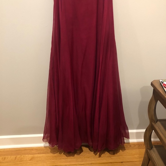 Beaded Strap Raspberry Gown - Picture 2 of 11